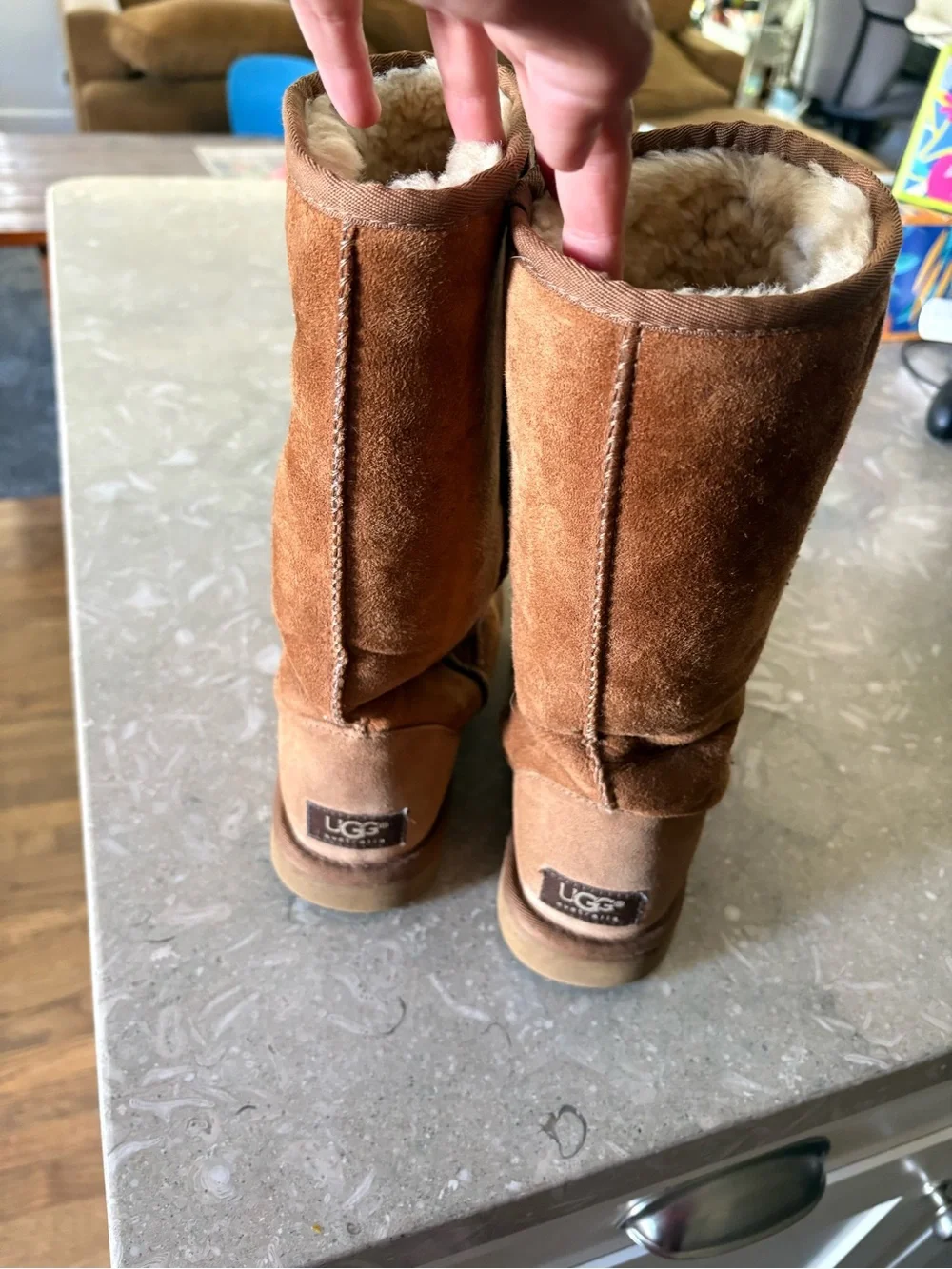 UGG Women's Mid-Calf Suede Boots - Chestnut- Authentic